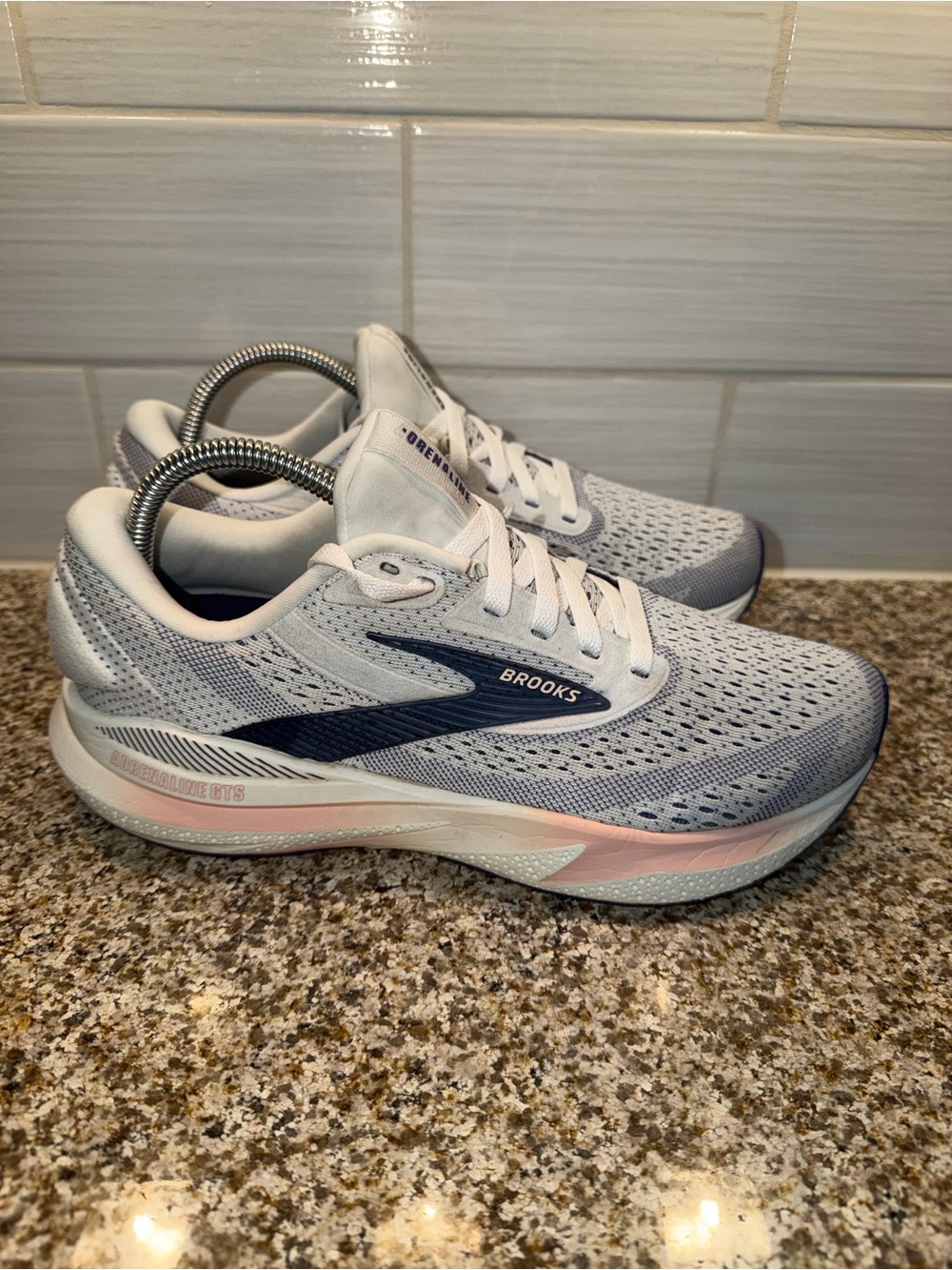 Brooks Women’s Athletic Running Shoes - Light Gray, Navy & Pink